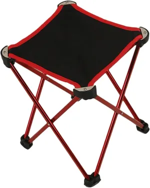 1 PC Outdoor Folding Stool Camping Moon Chair Portable Telescopic Stool Outdoor Stool Stools Foldable Chair Camping Chair with Foot Rest Camping Chair Seat Nylon Buckle Red
