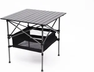 1-Piece Folding Outdoor Table with Carrying Bag,Lightweight Aluminum Roll-up Rectangular Table for Indoor, Outdoor Camping, Picnics,Beach,Backyard, BBQ, Party (Black   Aluminum-1)