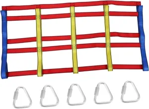 1 Set Colorful Climbing Net Outdoor Physical Training for Boys Durable Ribbon Rope Net for Skill Development Fun Playtime Activities