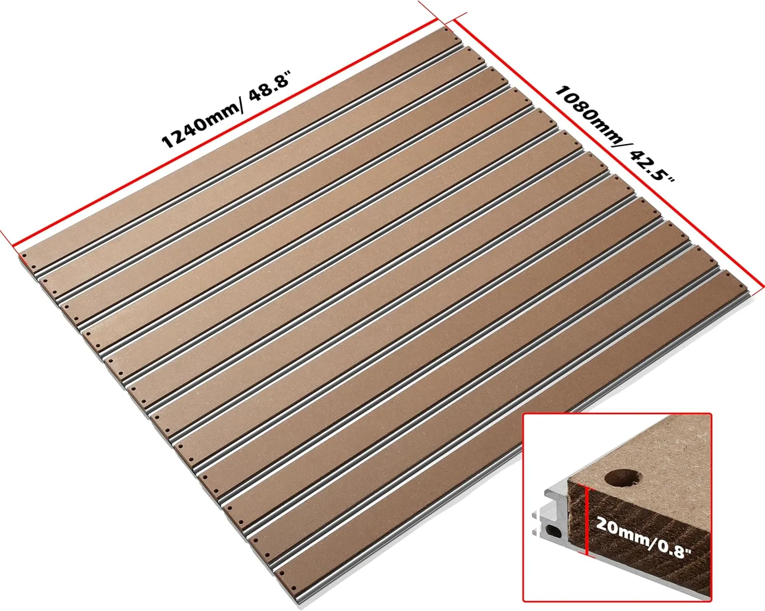 1010 Aluminum & MDF Hybrid Spoilboard Table for CNC Router Machine PROVerXL 4030 to 1010 XY-Axis Extension Kit