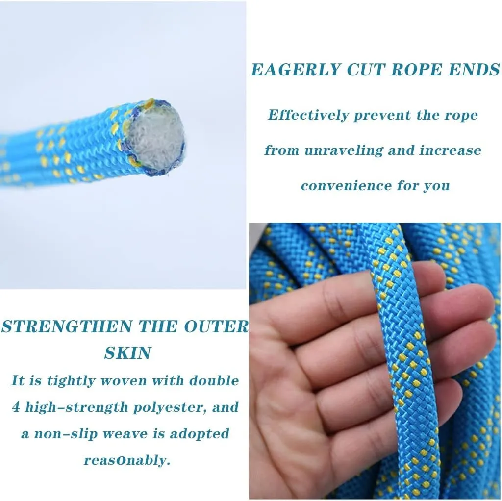10m~200m Braided Utility Rope 10mm Static Rope Heavy Duty Rescue Rope Escape Utility Cord Lightweight Strong Versatile Rope for Camping, Survival, DIY, Knot Tying