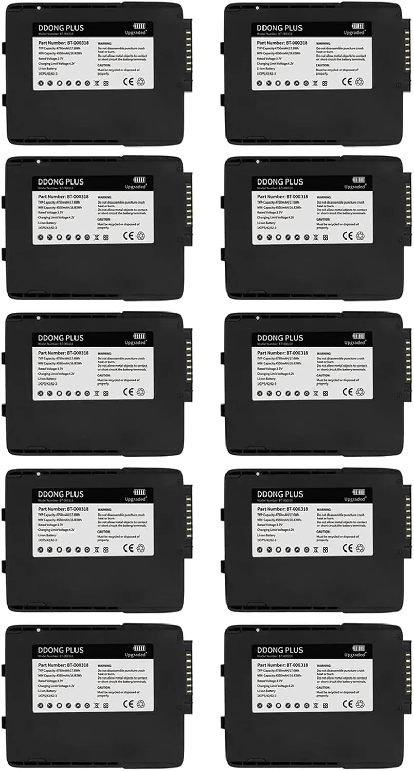 (10PCS) BT-000318 Battery TC75 Barcode Scanner Battery [Upgraded Capacity] for Motorola Symbol Zebra TC75EK TC75AH TC75GK TC77HL TC75FK TC70X TC720L TC70X TC75BH 82-171249-01 BTRY-TC7X-46MA2