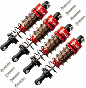1/10 70mm RC Oil filled Shock Absorbers kit for Tamiya CC01 WR-02 Axial SCX10 D90 HPI HSP 1/10 Crawler Car Buggy Car Upgrades Replace Parts (Red)