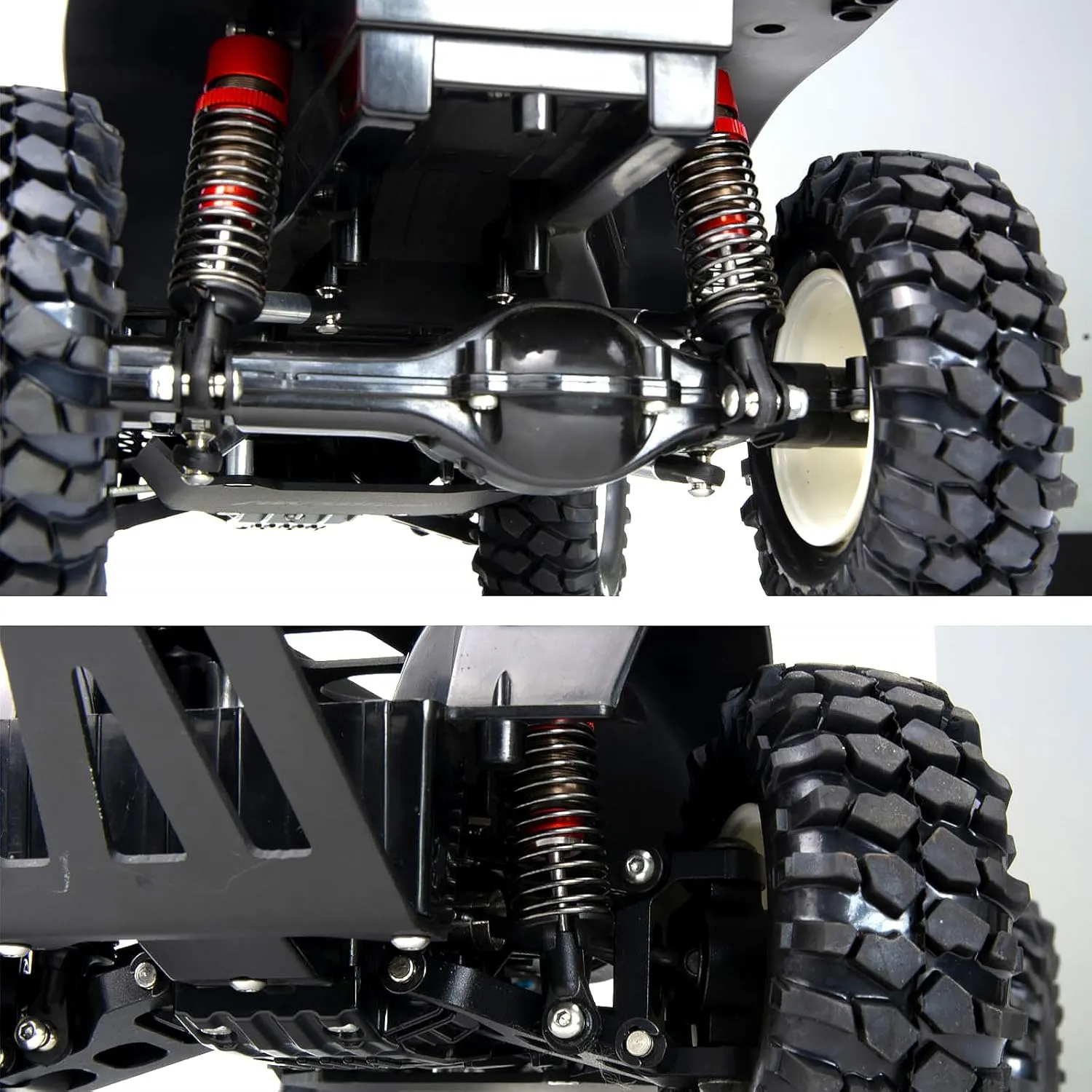 1/10 70mm RC Oil filled Shock Absorbers kit for Tamiya CC01 WR-02 Axial SCX10 D90 HPI HSP 1/10 Crawler Car Buggy Car Upgrades Replace Parts (Red)