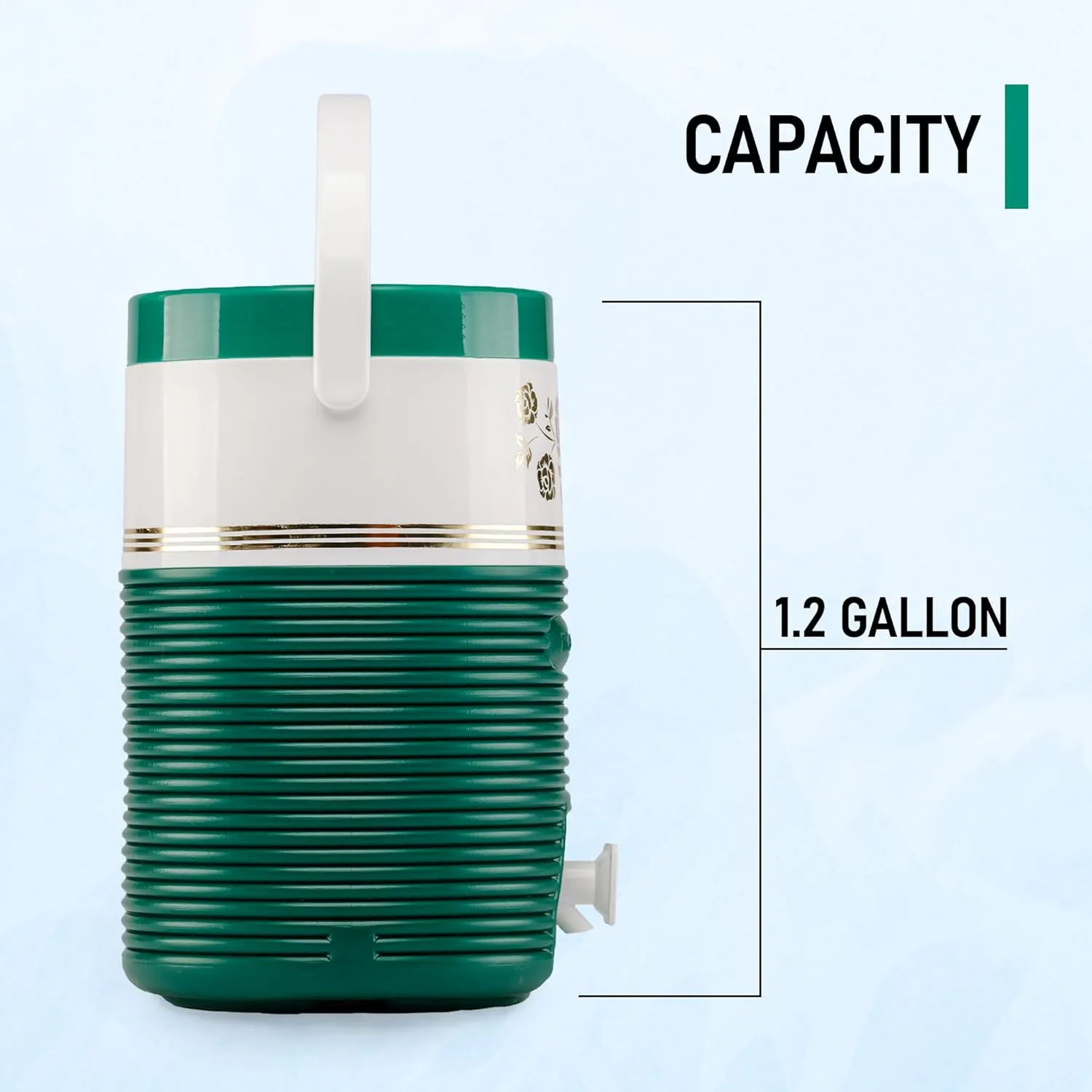 1.2 Gallon Insulated Sports Cooler Water Jug, Beverage Cooler with Flip Lid Pour Spout Perfect for Outdoor & Sports Activity