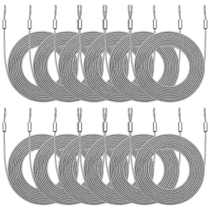 144feet (12ft x 12) PVC Coated Stainless Steel Metal Wire, Cable Ropes Hardware Kits for Square and Rectangle Sun Shade Sail Canopy - Commercial Standard Heavy Duty