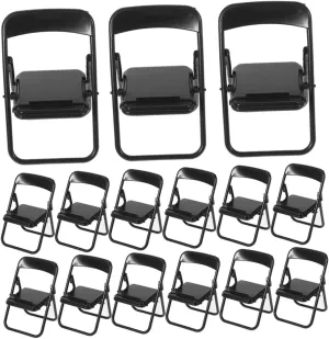 18pcs Miniature Folding Chair Phone Stands Creative Doll House Decor Mobile Phone Bracket for Desk for and Use Lightweight and Design