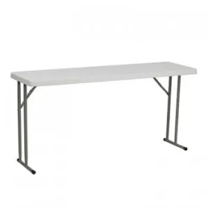18''W X 60''L GRANITE WHITE PLASTIC FOLDING TRAINING TABLE [RB-1860-GG]