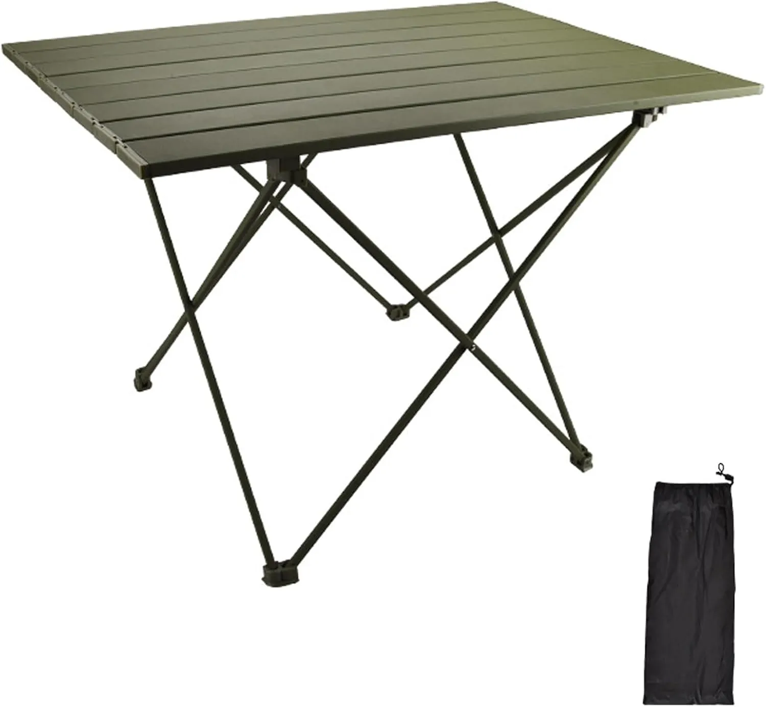 2-4 Person Camping Table, Lightweight Roll-Up Picnic Table with Aluminum Top & Carry Bag, Portable Outdoor Folding Table for Hiking, Backpacking & Fishing (Ivory, Large)