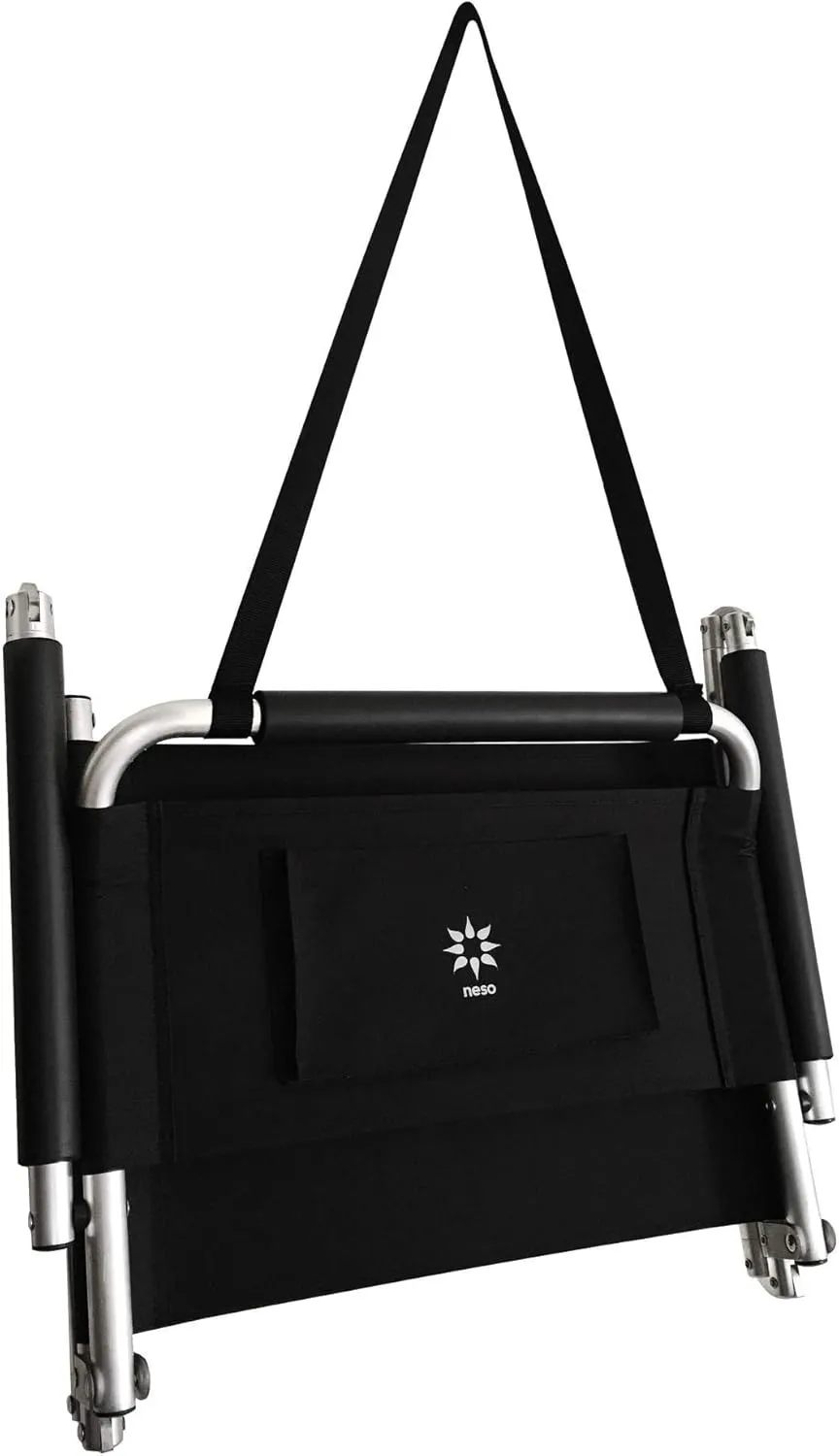 2 Pack of Neso Lightweight Water Resistant Beach Chairs with Shoulder Strap and Slip Pocket - Folds Thin(Black)