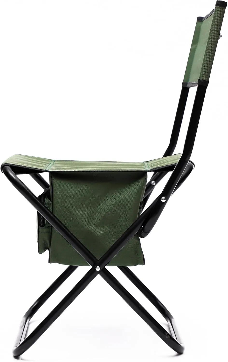 2 Pack Outdoor Folding Camping Chair with Storage Bag, Sturdy Folding Camp Chair with High Backrest, Support to 280 lbs Hunting Chairs Fishing Chair Camping Chairs for Adults, 2 Pack (Green)