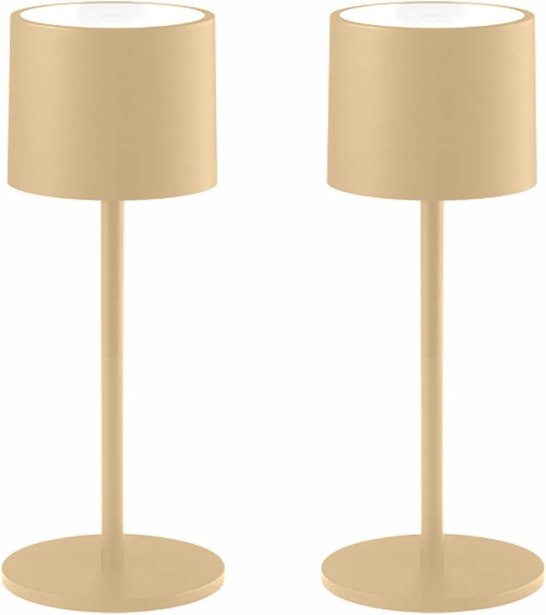 2 Pack Rechargeable Table Lamps, Battery Powered LED Desk Lamp, 3 Color Stepless Dimming Up, Portable Table Light for Bedroom/Couple Dinner/Desk/Cafe/Dining Room/Terrace,Waterproof & Wireless