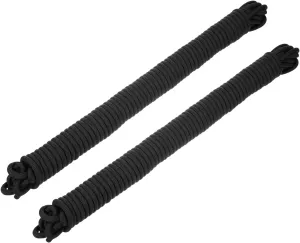 2 Pcs Black Nylon Rope 3/8" x98ft Solid Braided Cord Polypropylene Rope Utility Cord,[for Camping, Tie Down, Securing, Mooring Lines,Indoor & Outdoor Use]