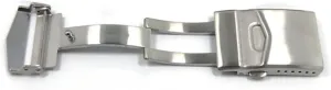22mm Clasp Solid Double Button Folding Clasp Butterfly Deployment Clasp Stainless Steel Strap Black Silver Table buckle