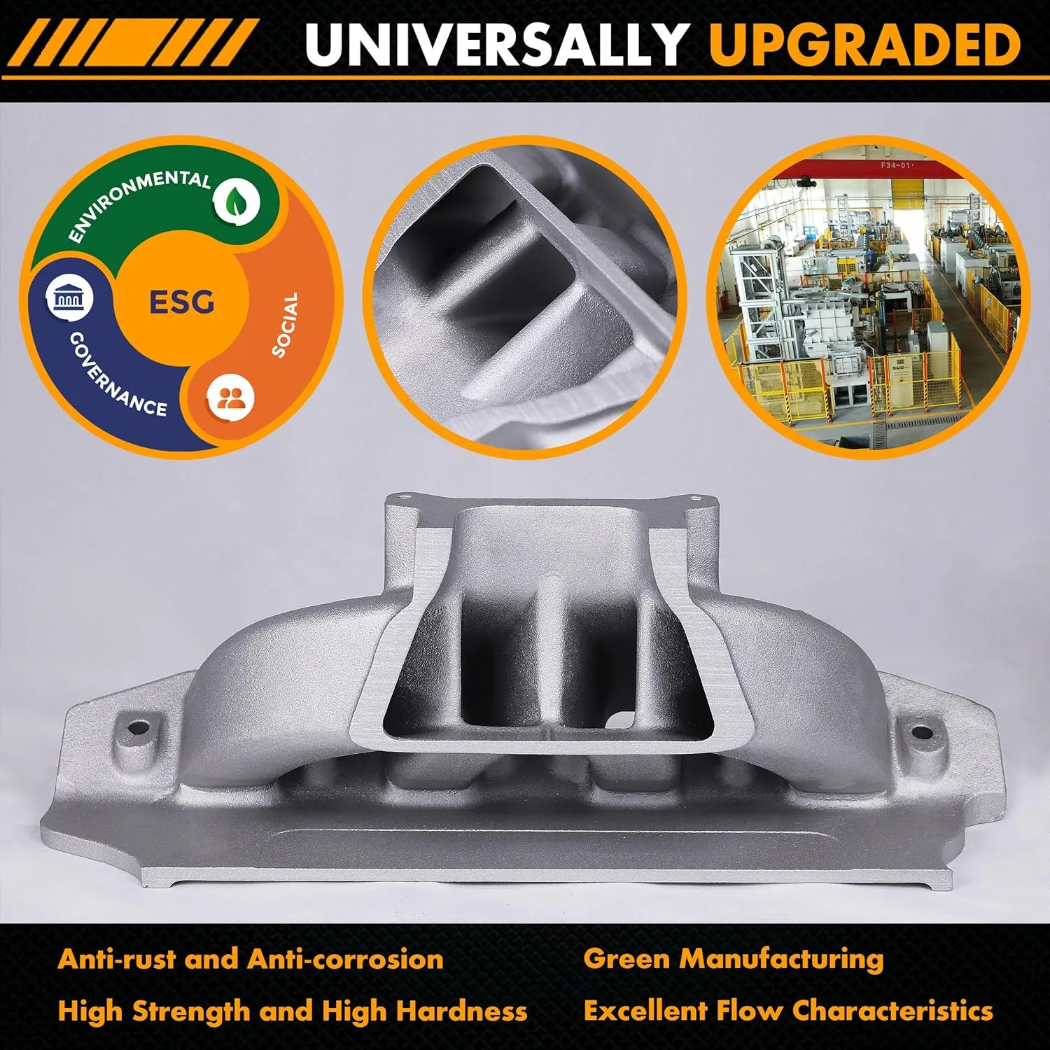 2925 52031 Intake Manifold Aluminum Single Plane Compatible with SBC Small Block Chevy 350 400 1957-1995 3000-7500 RPM