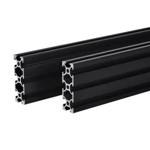 2PCS 20 Series T Slot 2060 Aluminum Extrusion Profile 23.6'',European Standard Anodized Linear Rail for 3D Printer Parts and CNC DIY 600mm Black(23.6inch)