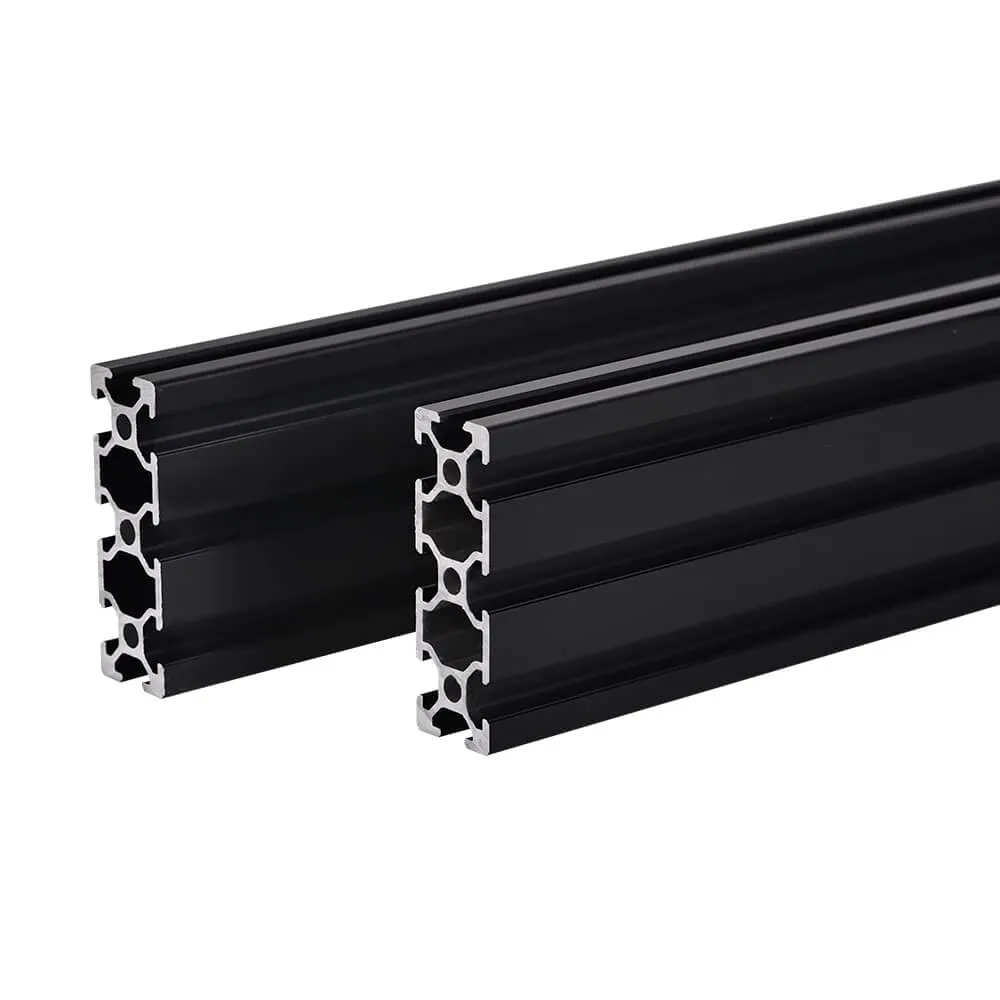2PCS 20 Series T Slot 2060 Aluminum Extrusion Profile 23.6'',European Standard Anodized Linear Rail for 3D Printer Parts and CNC DIY 600mm Black(23.6inch)