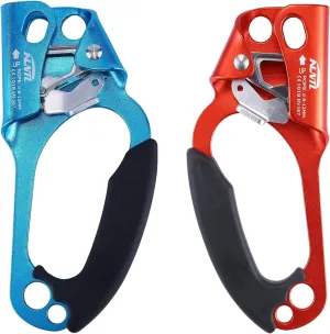 2pcs Climbing Hand Ascender Outdoor Mountaineering Tree Arborist Climbing Rappelling Equip Hand Ascender Rope Left Right Hand Ascender