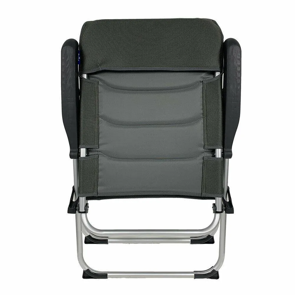 2x Royal Folding Ambassador Grey Reclining Aluminium Padded Camping Chair R735
