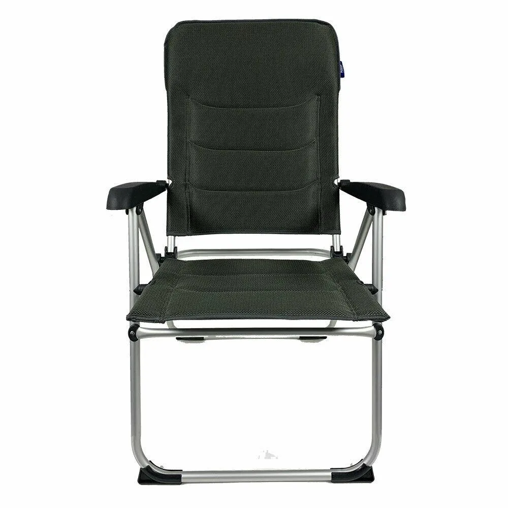 2x Royal Folding Ambassador Grey Reclining Aluminium Padded Camping Chair R735
