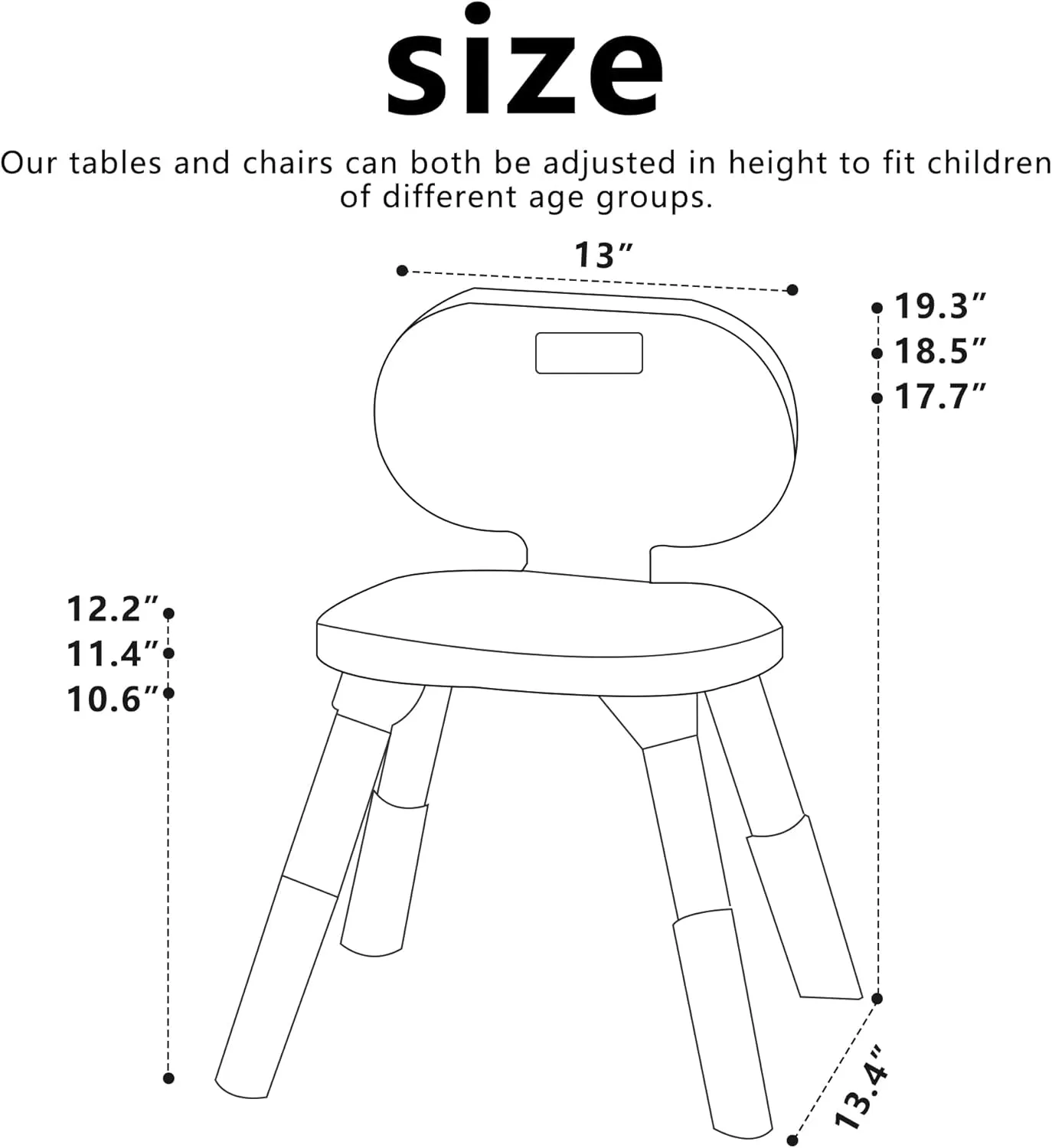 3 Level Height Adjustable Kids Chairs Plastic Preschool Chair Durable and Lightweight Child Chair with a Maximum Load Capacity of 130 pounds Suitable for Day Care, Classroom, and Home (3-Pack Grey)