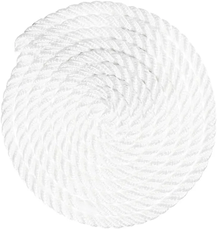 3 Strand Twisted Polyester Rope – Comes in White – Choose from Multiple Lengths and Widths – High Strength, Low Stretch – Multiple Uses, Utility, Crafting, and More