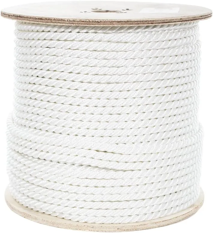 3 Strand Twisted Polyester Rope – Comes in White – Choose from Multiple Lengths and Widths – High Strength, Low Stretch – Multiple Uses, Utility, Crafting, and More