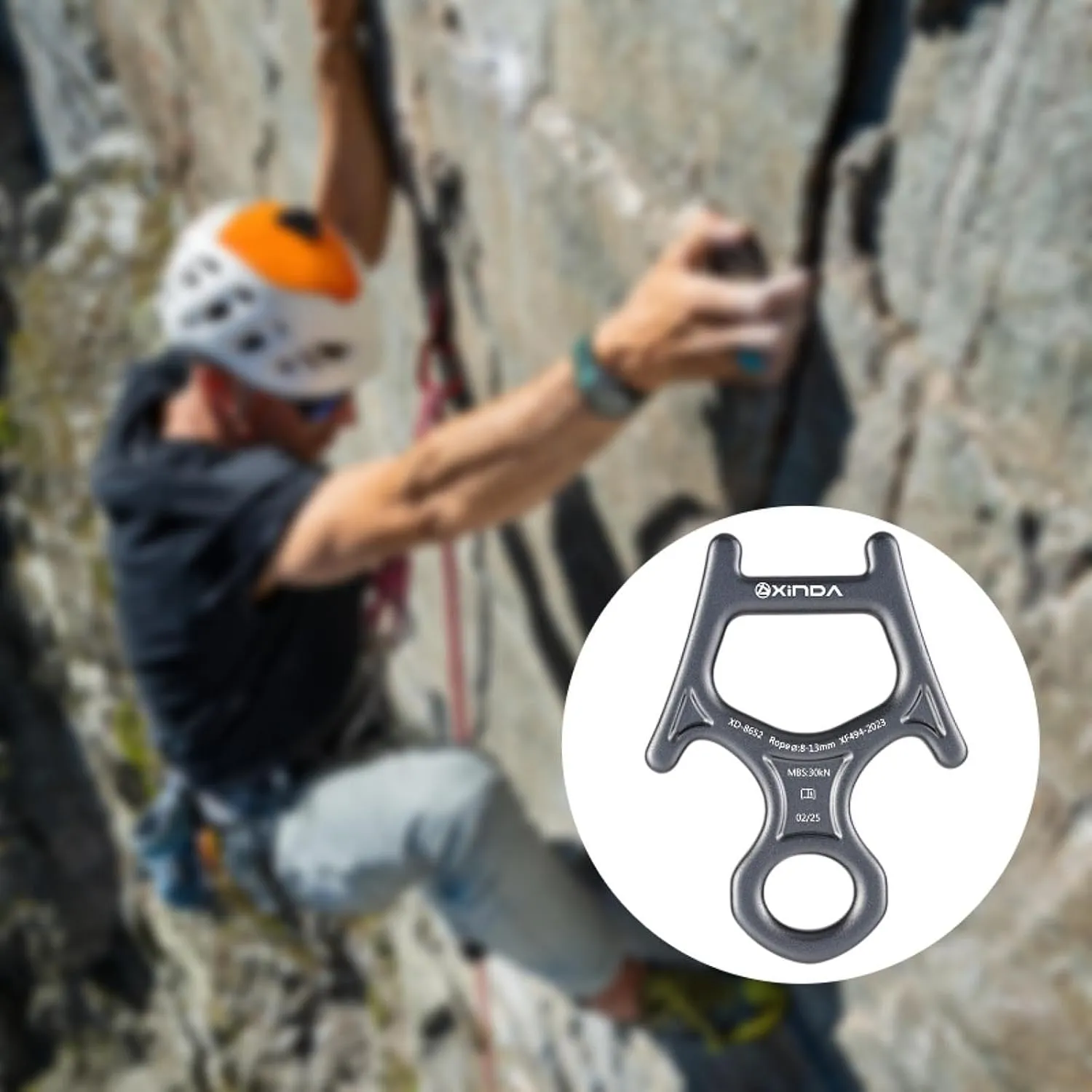30kN 8 Figure Descender for Rappelling and Belaying with Aluminum Alloy
