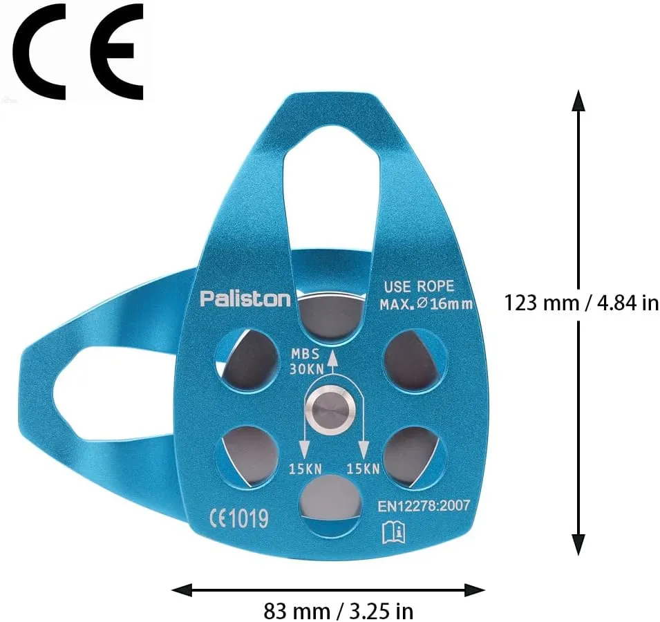 30kN Climbing Pulley with Ball Bearing for Rock Climbing Arborist