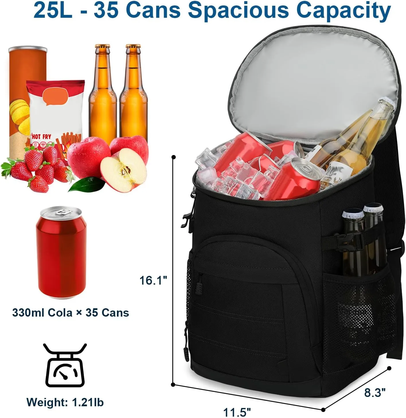 35 Cans Insulated Backpack Cooler for Men, Leak Proof Camping Beach Cooler Backpack Portable Soft Sided Cooler Bag Waterproof Travel Hiking Picnic Fishing Lunch Coolers