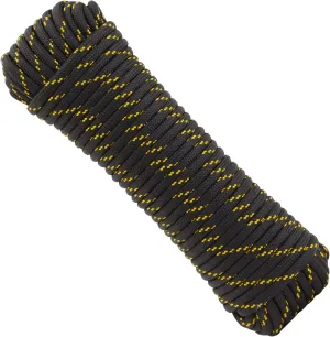 3/8 Inch x 100 Ft Diamond Braided Rope for Knot Tying Practice, Camping, Boats, Trailer Tie Down (Polyester)
