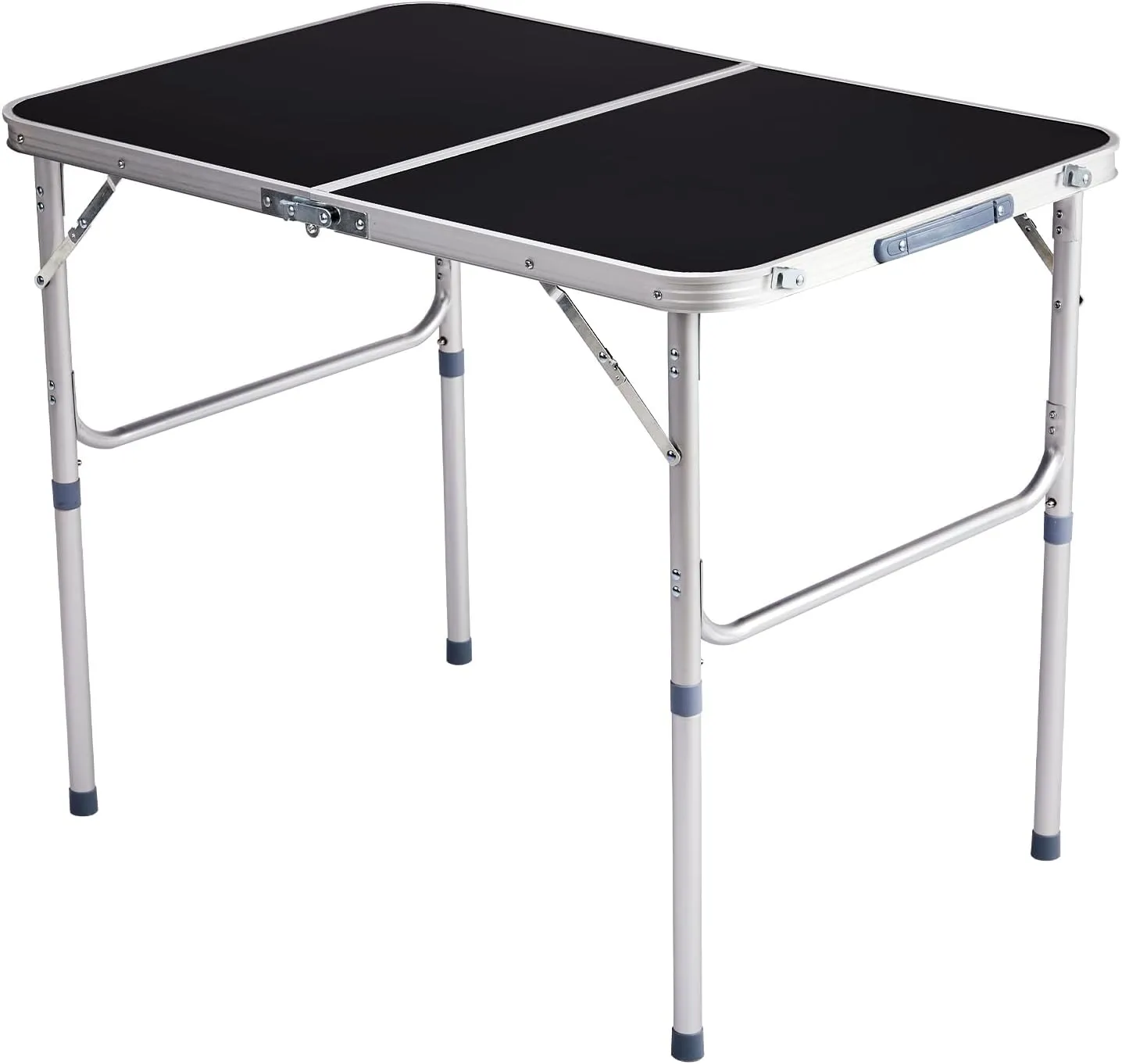 3ft Folding Camping Table, Portable Rectangular Dining Tables, Aluminum Alloy Multipurpose Picnic Table with Ergonomic Carry Handle, Aluminum Alloy Multipurpose Patio Tables for Party Garden