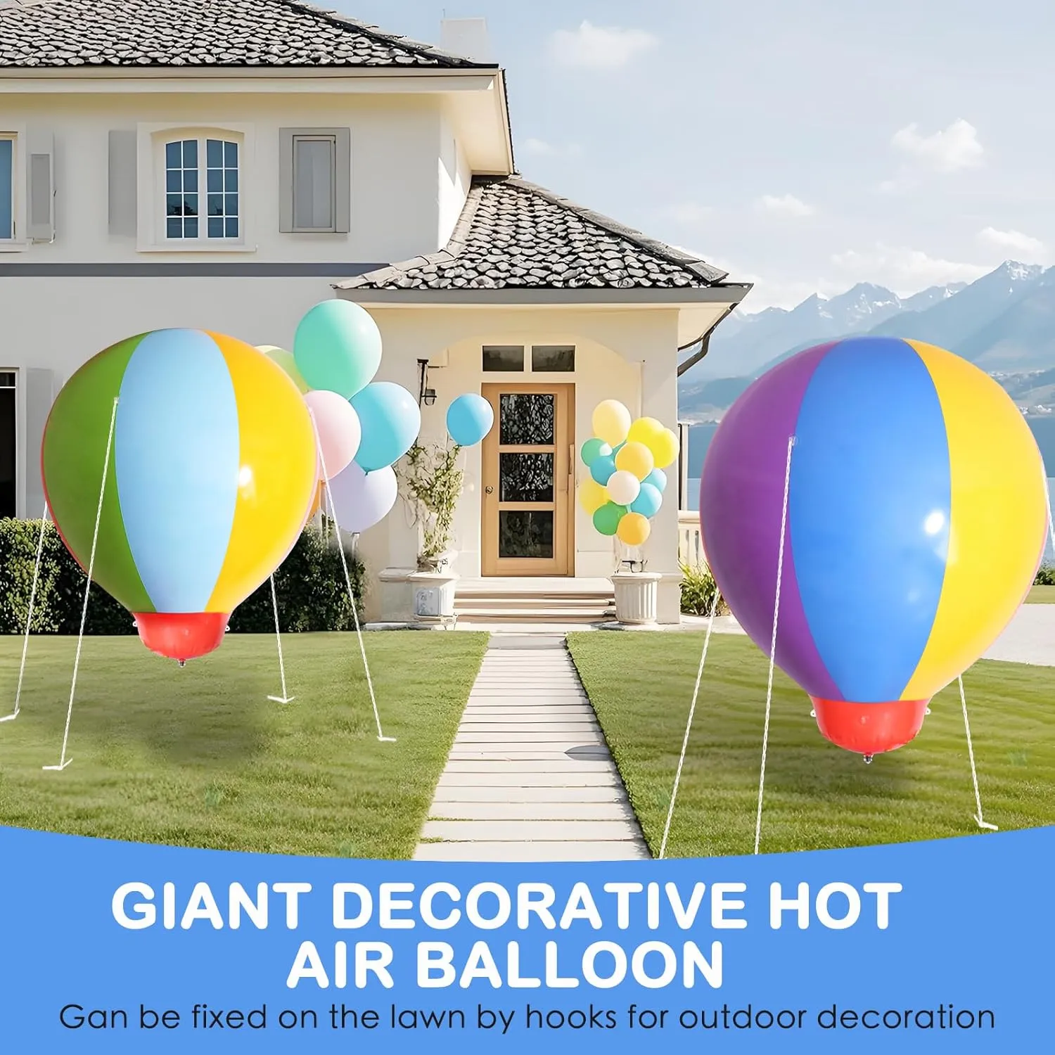 3FT Hot Air Balloon Decorations, Hanging Balloon for Girls Boys Baby, for Birthday Wedding Exhibitions, Coloured