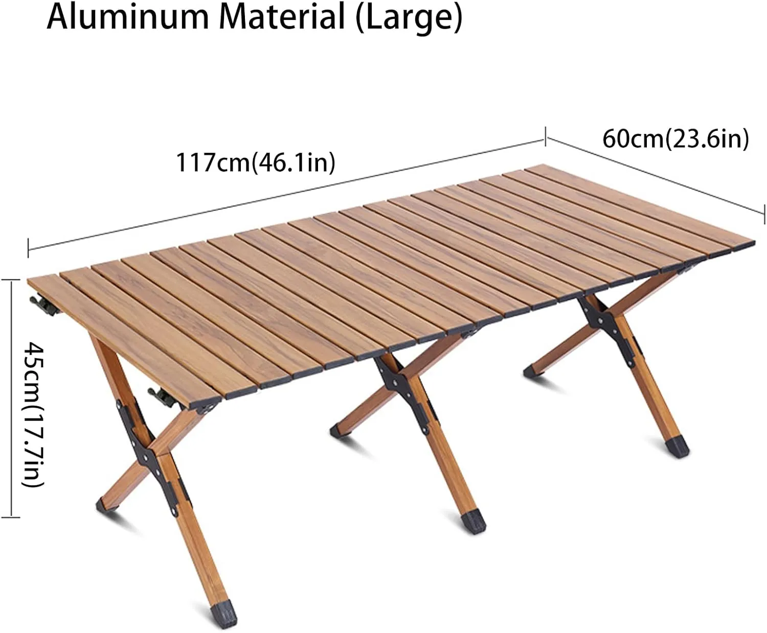 4-6 People Camping Table, Roll-Up Lightweight Picnic Table with Large Aluminum Tabletop & Carrying Bag, Portable Outdoor Folding Table for Hiking, Backpacking & Fishing(Carbon Steel Yellow,L