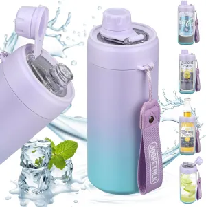 4-in-1 Universal Can Cooler Fits 12 Oz Standard, Slim Cans and Bottles   100% Leak Proof Water Bottle with Lid | Insulated for Beer, Soda, and Energy Drinks, Dishwasher Safe