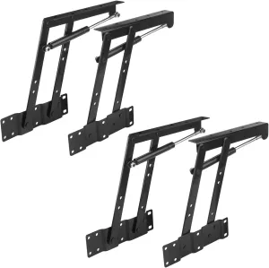 4 Pack Black Steel Folding Lift-Up Top Coffee Table Hinge, 110 lb Desk Mechanism with Gas Hydraulic Hinge