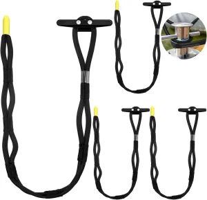 4 Pcs Adjustable Mooring Rope with 7 Loop Design Marine Rope for Boat Dock Accessories