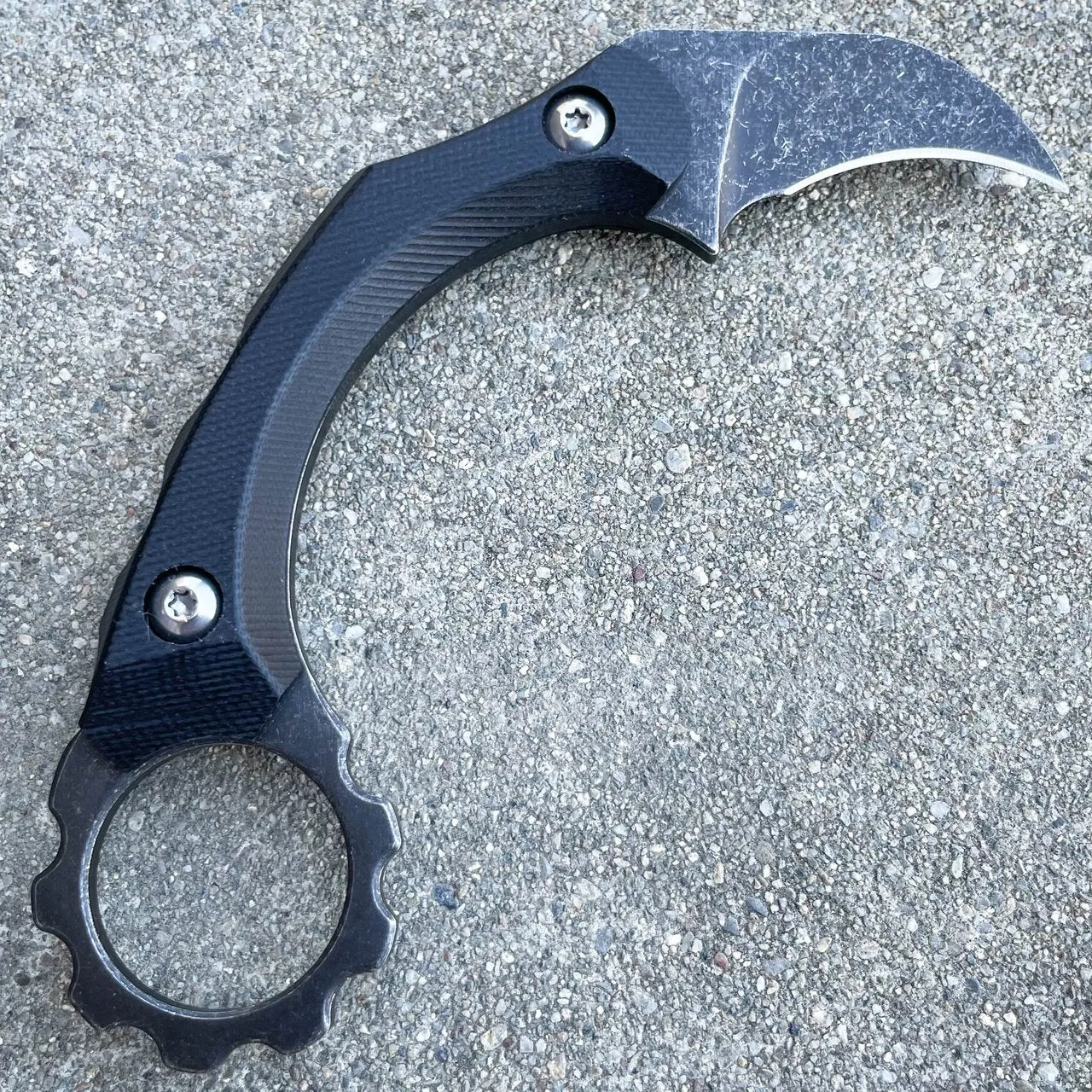 4.9" Stonewash Karambit Combat Talon Fixed Blade Knife