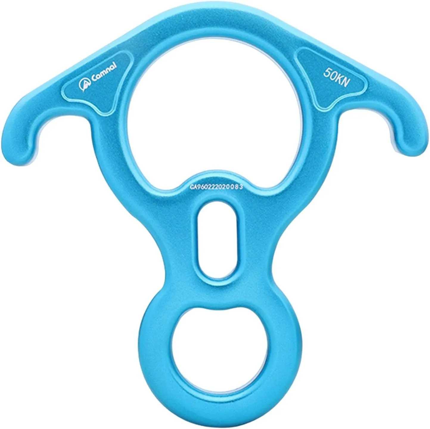 50kN Figure 8 Descender for Rescue Operations, Aluminum Alloy Belay Device, Blue