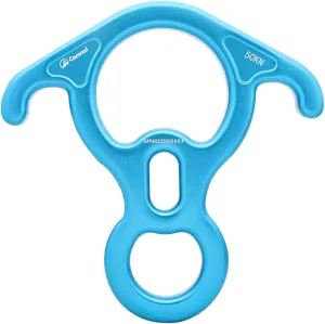 50kN Figure 8 Descender for Rescue Operations, Aluminum Alloy Belay Device, Blue