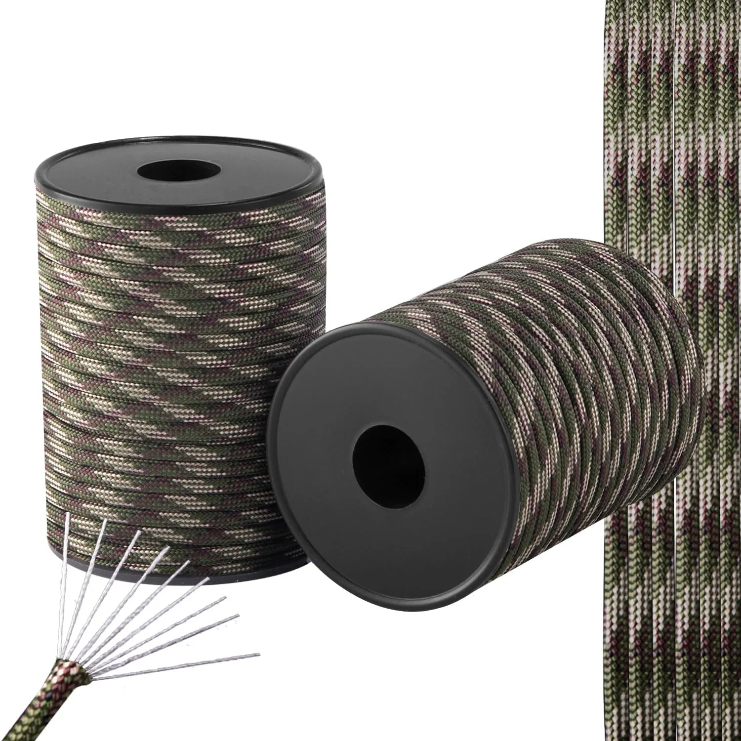 550 Paracord Rope,100ft/330ft 9 Strand Parachute Cord 4mm,Tactical Paracord Rope para Cord Lanyard for Climbing,Tent,Camping,Hammock,Clothsline,Hiking,Fishing,Survival Bracelet