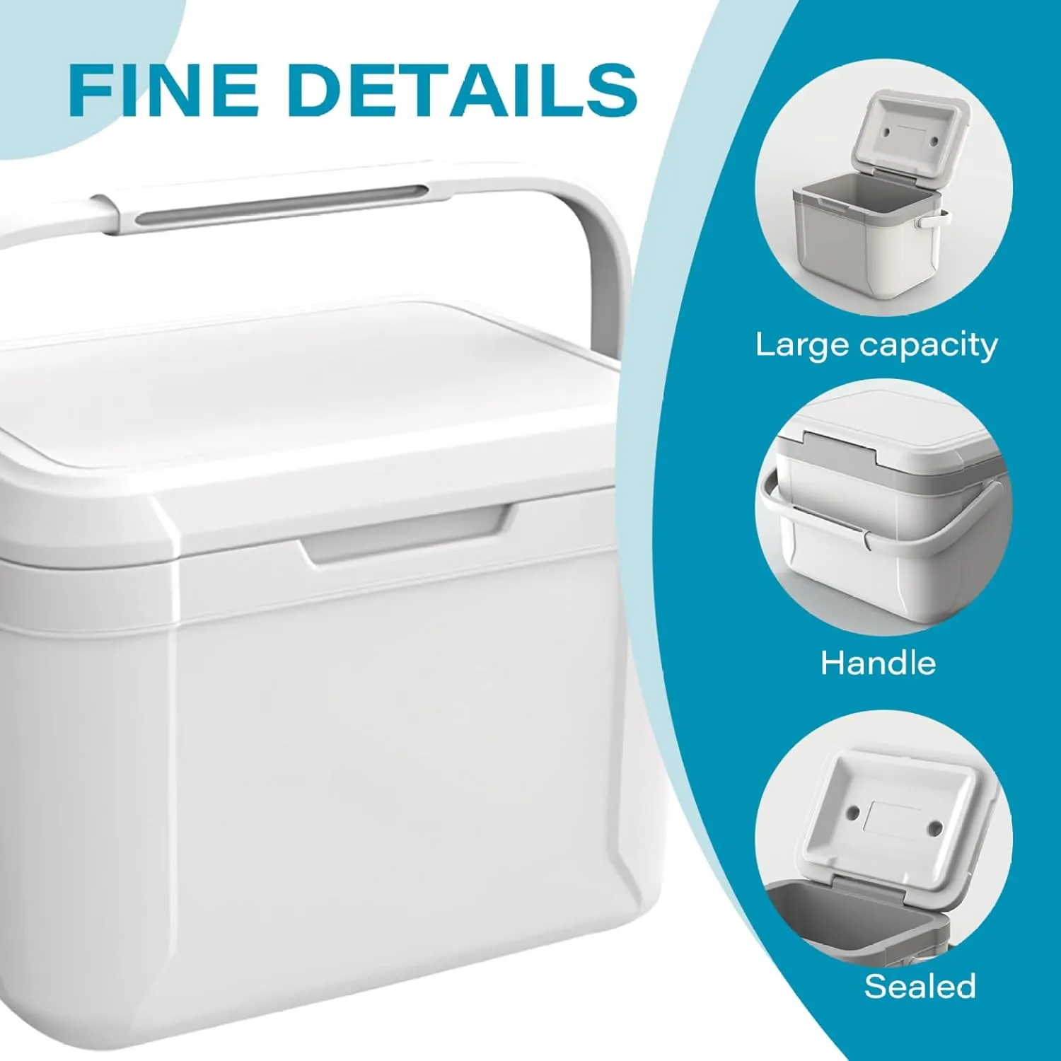 5L Portable Camping Cooler & Warmer 76H Cooling/12H Heat Retention Hard Lunch Box Holds 6 Cans for Picnic, Beach, Grill