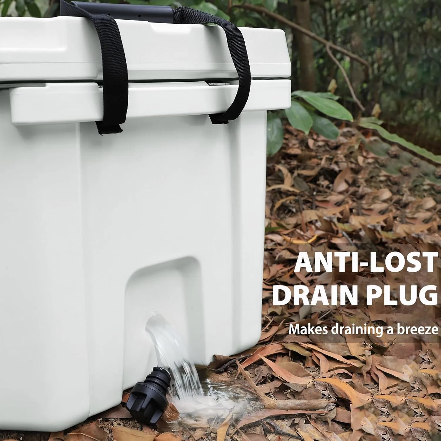 60 Quart Hard Cooler, Insulated Ice Chest Box Holds Ice for up to 6 Days, Portable Cooler with Nylon Rope Handles, Cup Holders, Double Latches for Camping Drink, Beach, Picnic, Fishing, Boat, Barbecue