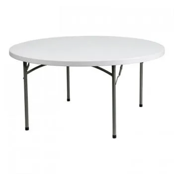 60'' ROUND GRANITE WHITE PLASTIC FOLDING TABLE [DAD-YCZ-152R-GW-GG]