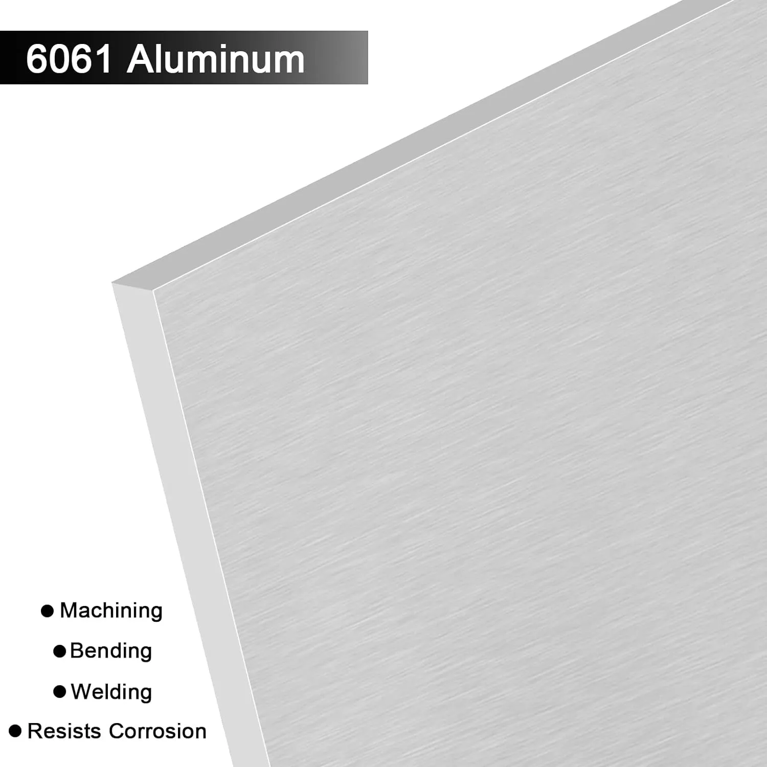 6061 T651 Aluminum Sheet Metal 6 x 12 x 1/4 Inch Flat Plain Aluminum Plate Covered with Protective Film, Heat Treatable Rectangle 6MM Thick Aluminum Metal Plate for Industrial