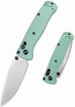 6.5In Thumb Mini Folding Pocket Knife, EDC Lightweight Manual Studs Open Stain Blade Plain Edge Fiberglass Handle With Belt Clip, Axis Lock,Gift for Man (Green)
