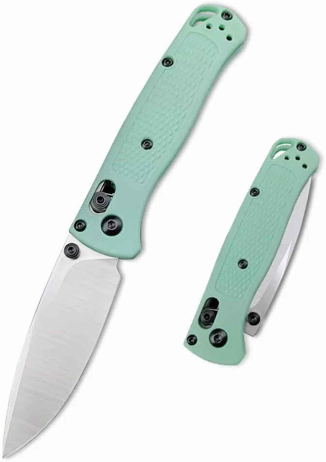 6.5In Thumb Mini Folding Pocket Knife, EDC Lightweight Manual Studs Open Stain Blade Plain Edge Fiberglass Handle With Belt Clip, Axis Lock,Gift for Man (Green)