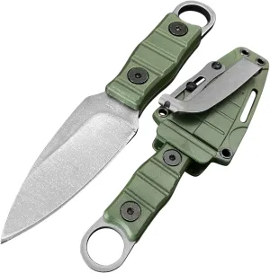 6.7 Inch EDC Small Fixed Blade Knife with Sheath and Clip, Full Tang Survival Knives for Men and Women, Camping Hiking Hunting Tools