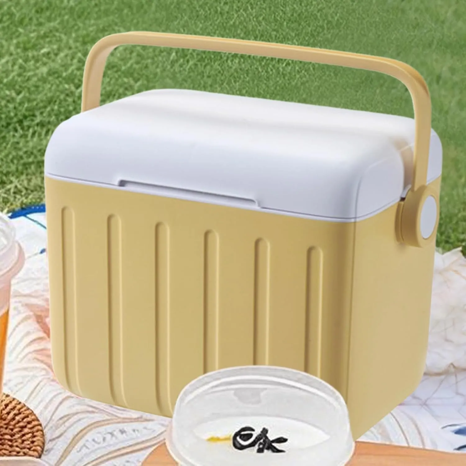 6L Outdoor Insulated Cool Box – Portable Camping Refrigerator with Ice Pack, Cooling Chest for Road Trips, Picnics, Beach, Car, Breast Milk, Travel, Construction Site, Fishing & Meal Prep