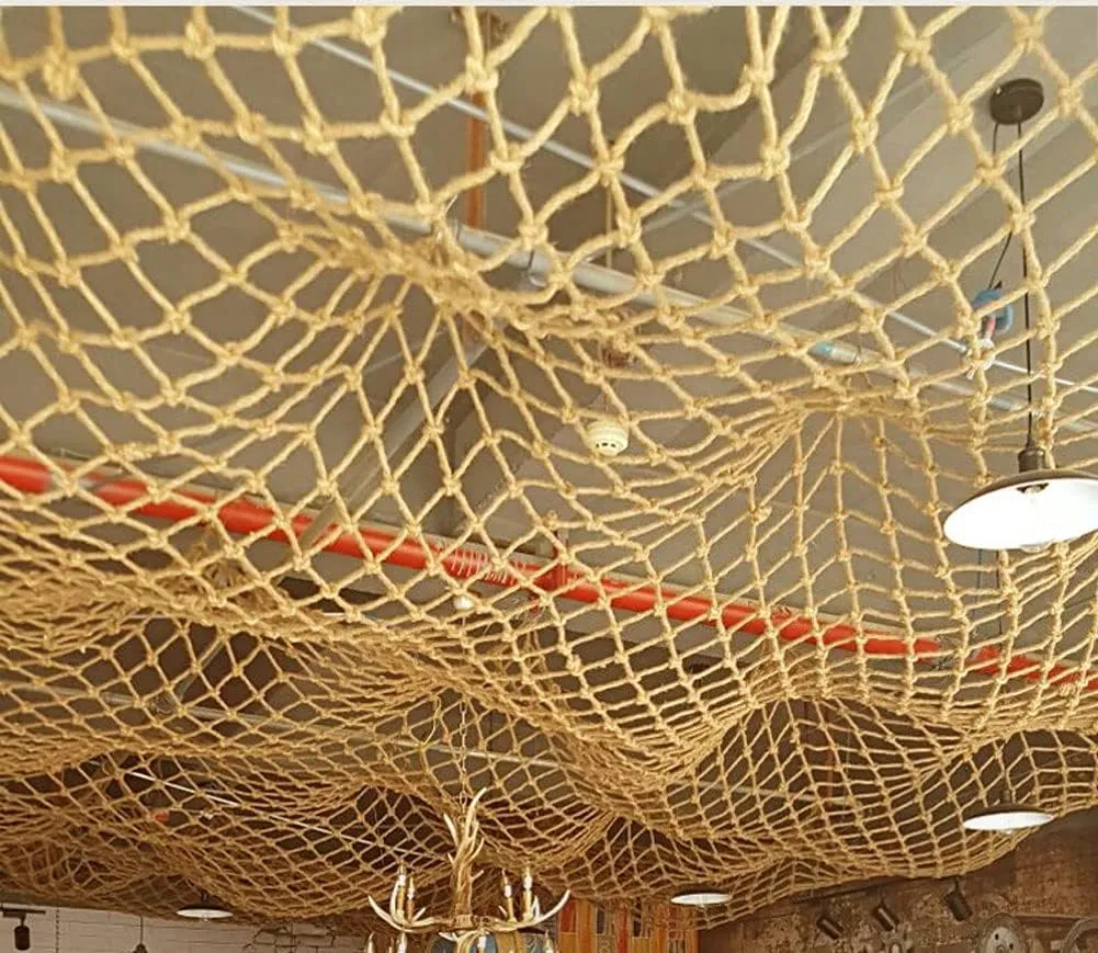 6mm Natural Jute Rope Plant Support Net for Gardens,Hemp Rope Netting Plant Climbing Garden Netting Trellis for Climbing Plants Bean Fruits Parrot Bird Pet Climbing Rope Net(1Mx3M(3.3FTx9.8FT))